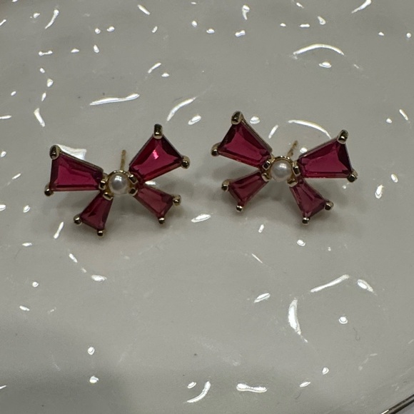 Kendra Scott Pink Bow Earrings - Picture 1 of 2
